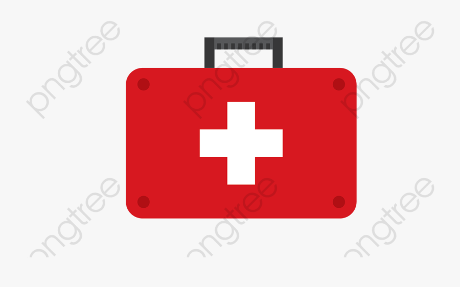 Red First Aid Kit, Transparent Clipart