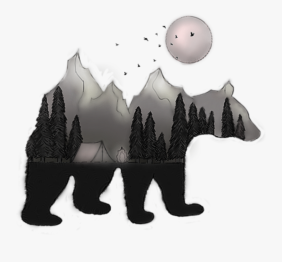 #bear #mountains #trees #mountainbear #art #draw #idrewthis, Transparent Clipart
