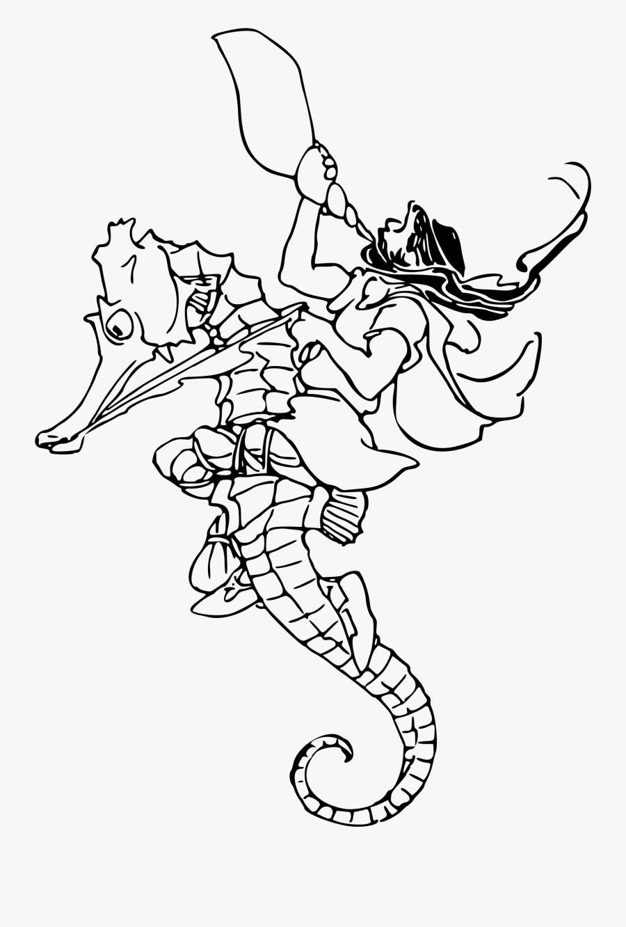 Riding A Seahorse Clip Arts - Riding A Sea Horse, Transparent Clipart
