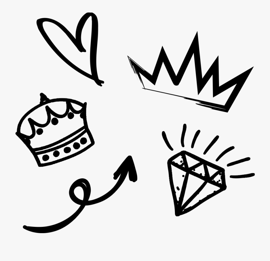Doodles-black, Transparent Clipart