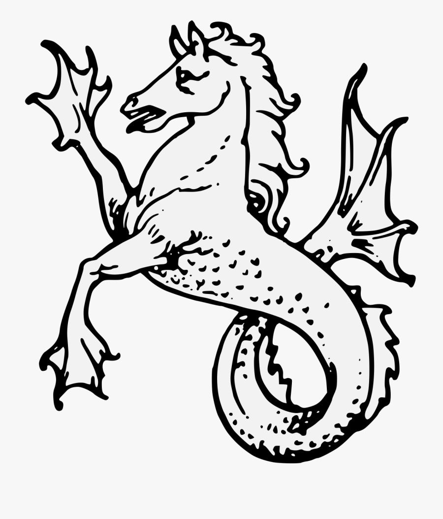 Hippocampus Heraldry, Transparent Clipart