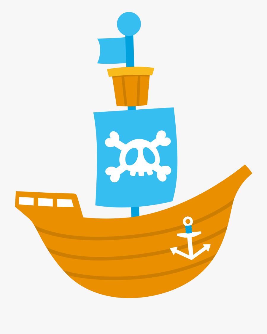 Cute Pirate Ship Cartoon, Transparent Clipart