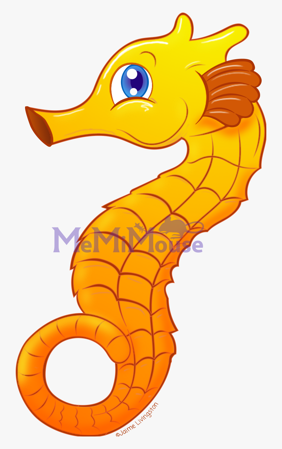 Glitz The Seahorse, Transparent Clipart