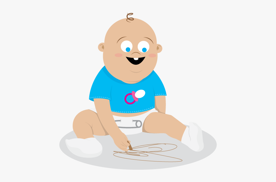 Toddler Sat On Floor Drawing - Cartoon, Transparent Clipart