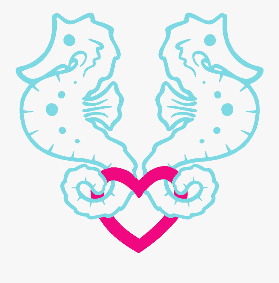 Outline Clipart Seahorse - Seahorse Heart Png, Transparent Clipart