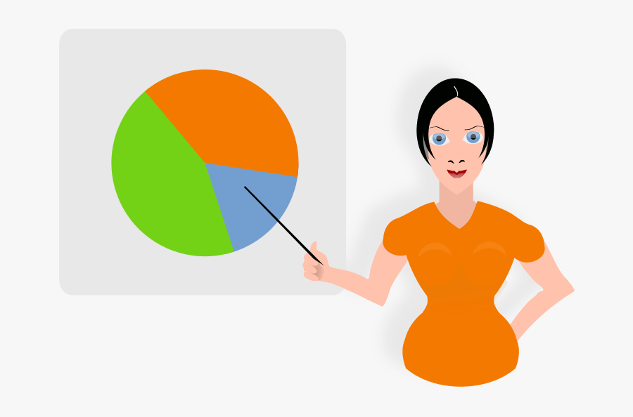 Woman Pointing At Chart Clipart - Clipart Group Presentation Png, Transparent Clipart