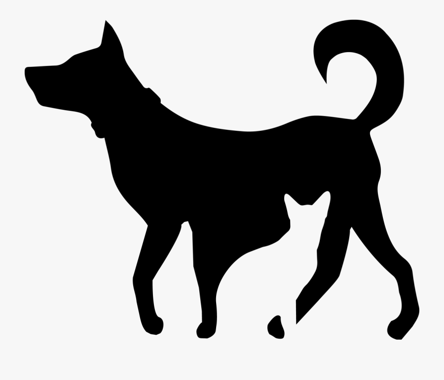 Dog Cat Image - Cat And Dog Clipart Free Black And White, Transparent Clipart