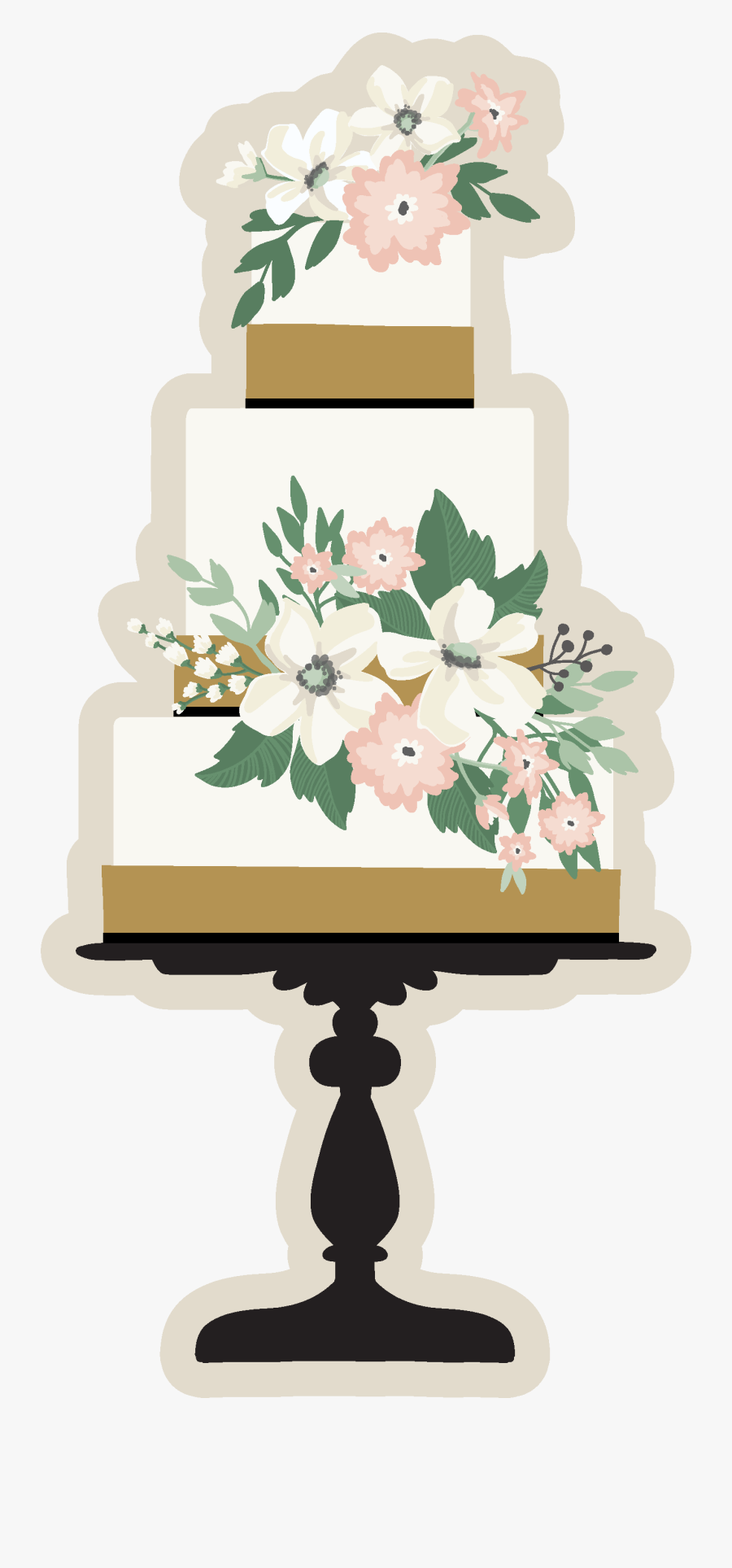 Wedding Cake - Cherry Blossom, Transparent Clipart