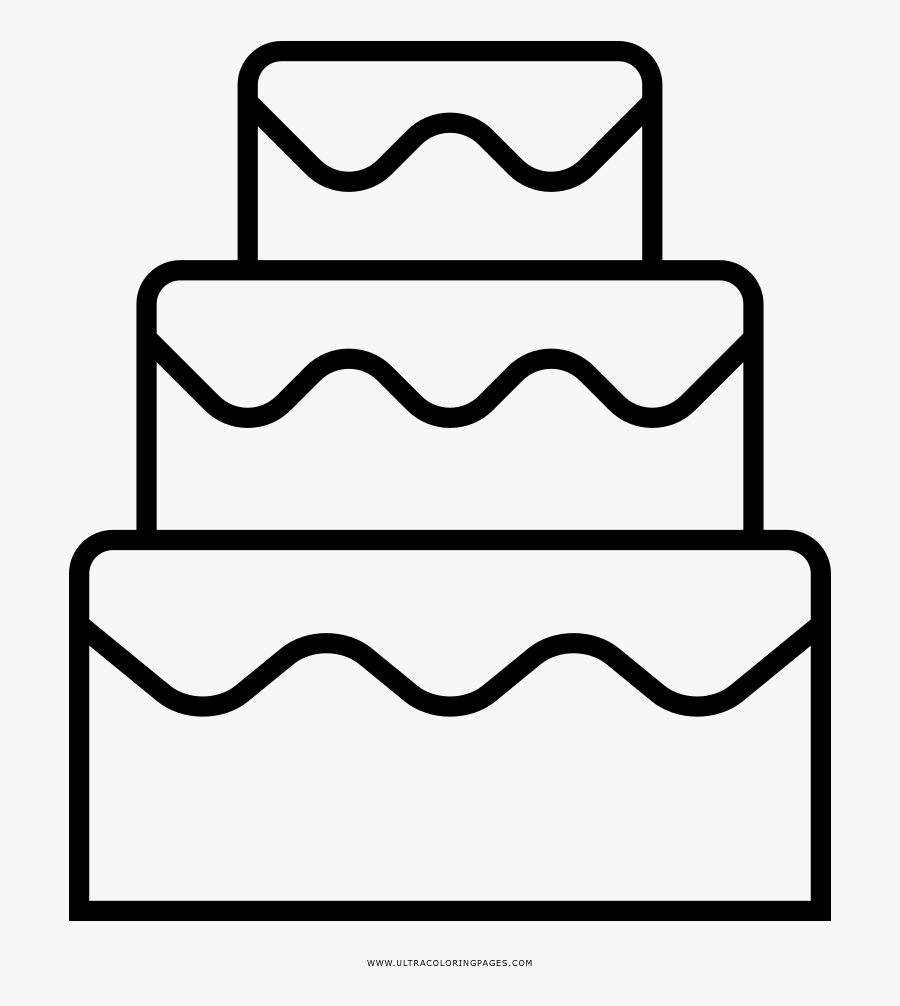 Wedding Cake Coloring Page - Dibujos Para Colorear Pasteles, Transparent Clipart