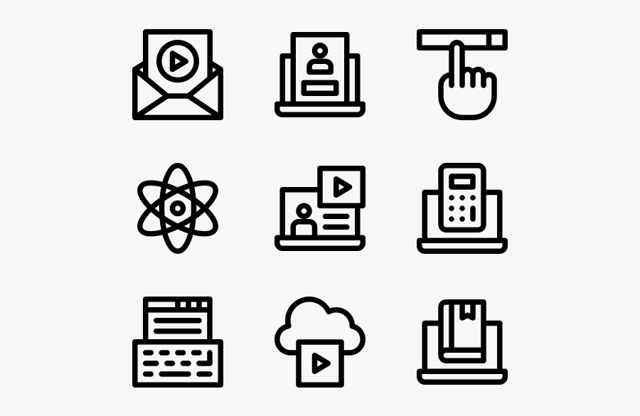 Online Learning - Pixel Icons Png, Transparent Clipart