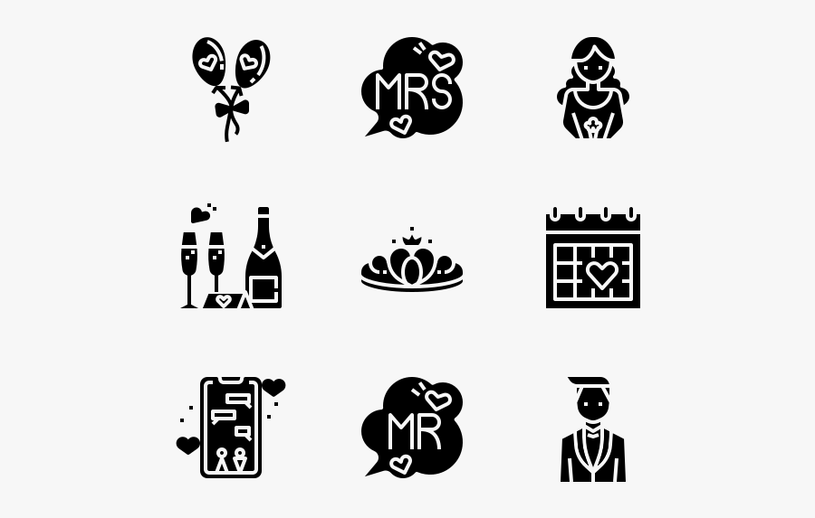 Wedding - Icons Shop, Transparent Clipart