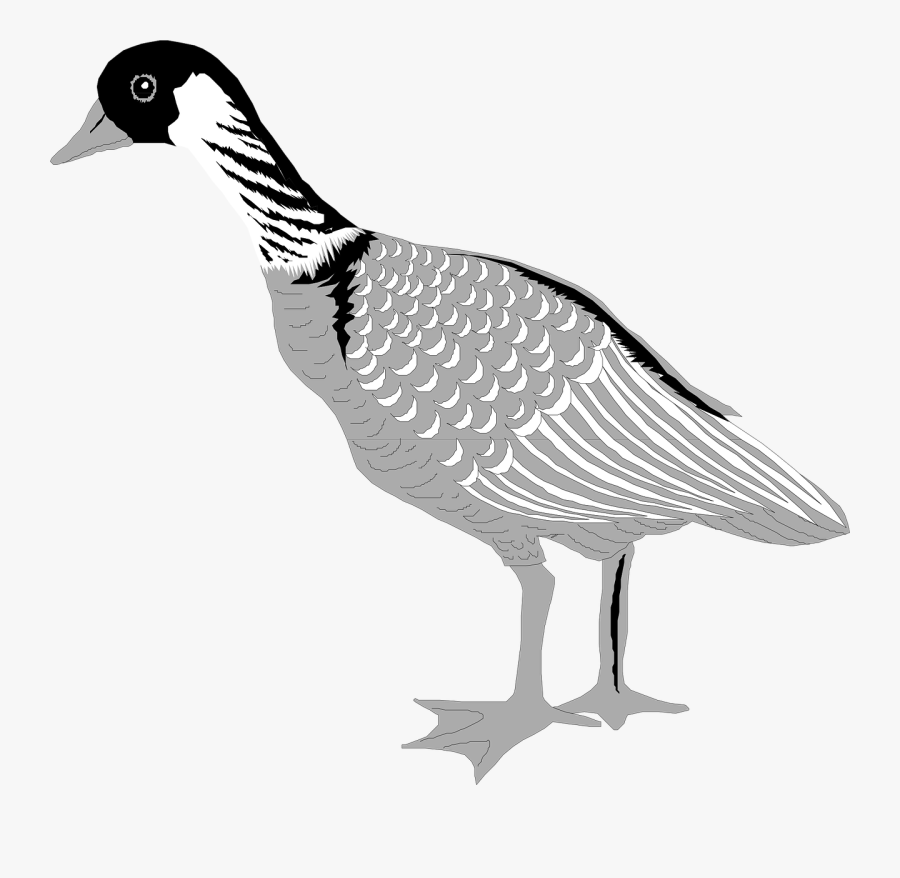 Grayscale Goose Svg Clip Arts - Sort Grå Og Hvid, Transparent Clipart