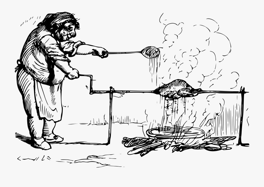 Roasting A Goose Clip Arts - Roasting Human Drawing, Transparent Clipart