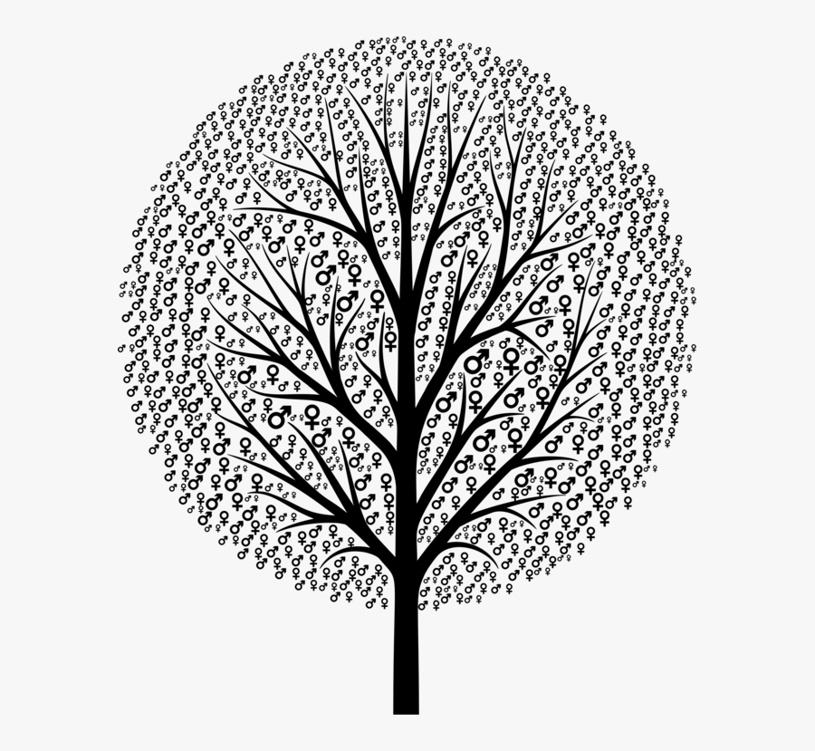 Gender Symbol Tree Female - Kids Hand Print Tree, Transparent Clipart