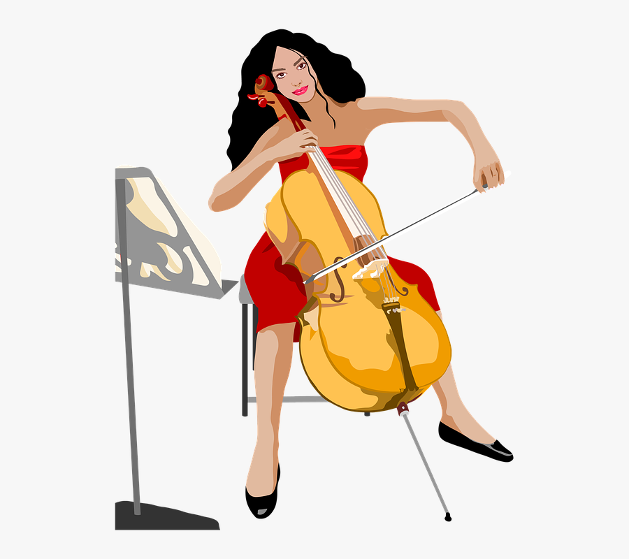 Cello Player Clipart, Transparent Clipart