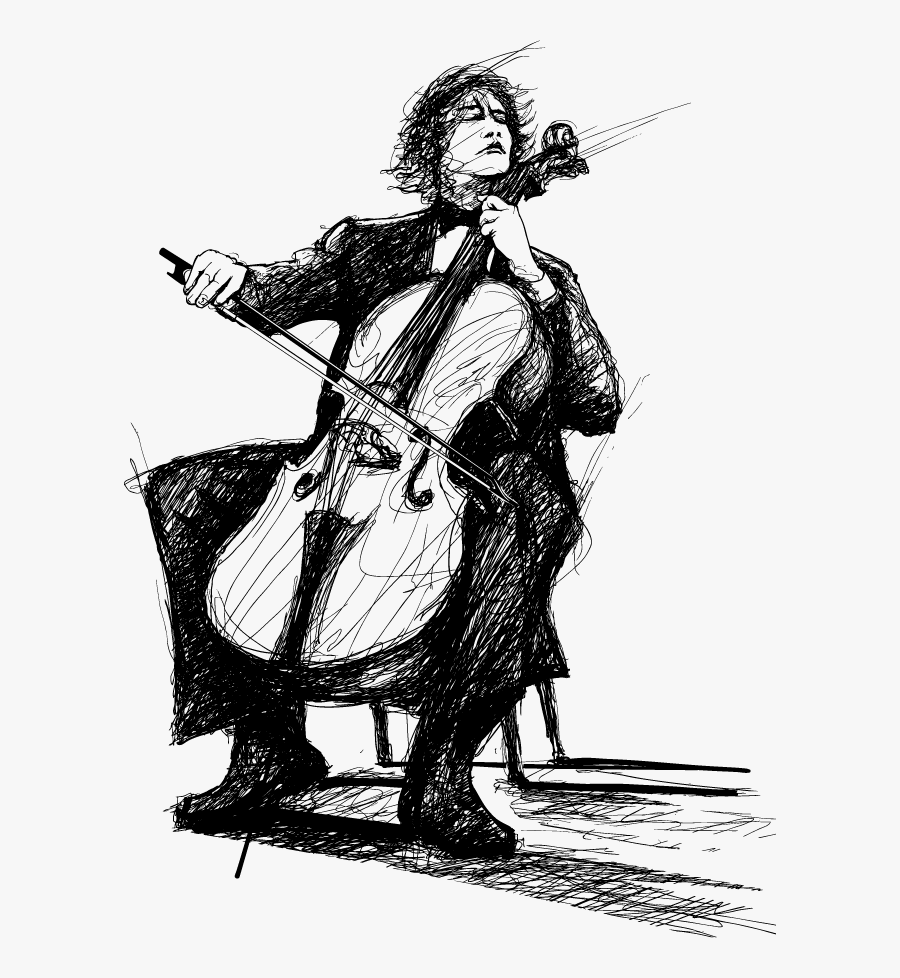 Pencil Sketch Violin, Transparent Clipart