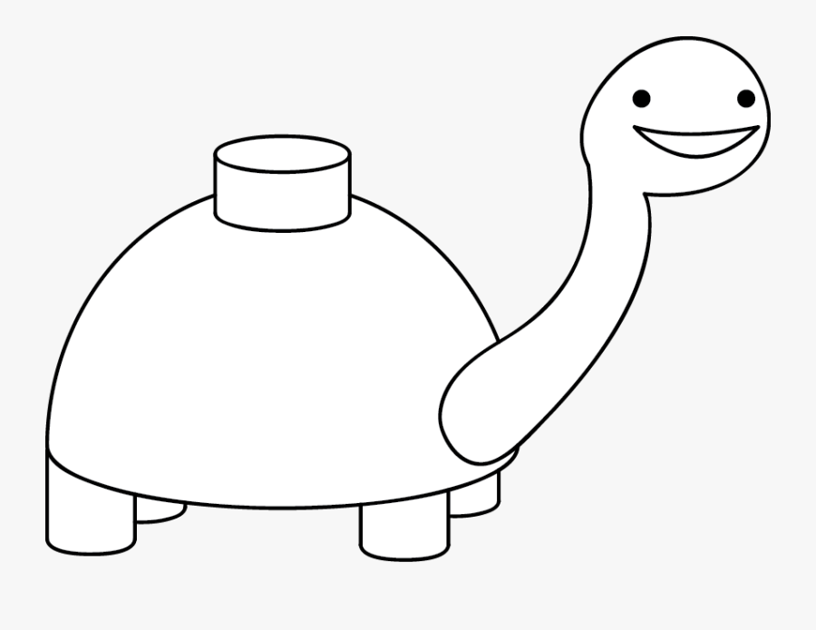 Turtle Black And White Vertebrate - Cartoon, Transparent Clipart