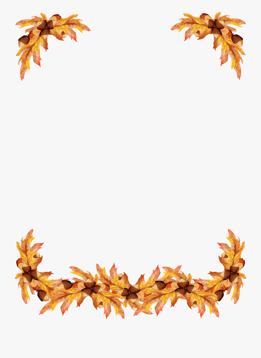 Fall Border Free Cliparts Clip Art On Transparent Png - Border Floral Design Thanksgiving, Transparent Clipart