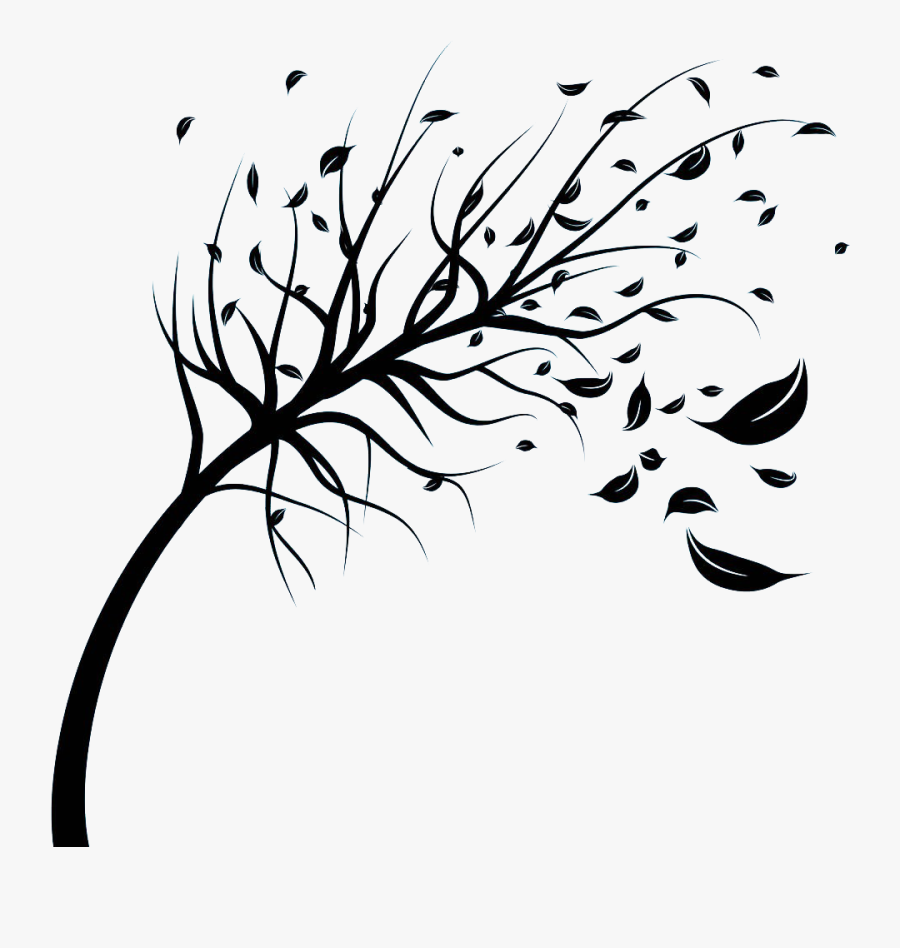 Collection Of Free Wind Drawing Tree Download On Ui - Tree Blowing In The Wind Drawing, Transparent Clipart