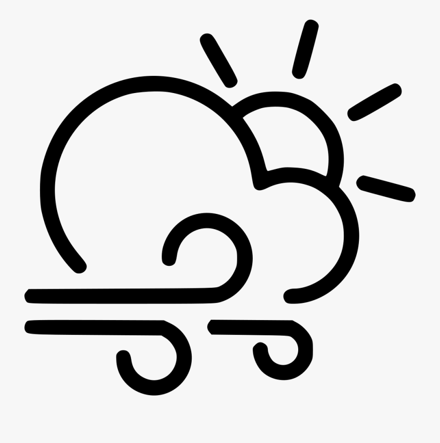 Day Gusts Cloud Wind Sun Svg Png Icon Free Download - Sun And Wind Drawing, Transparent Clipart