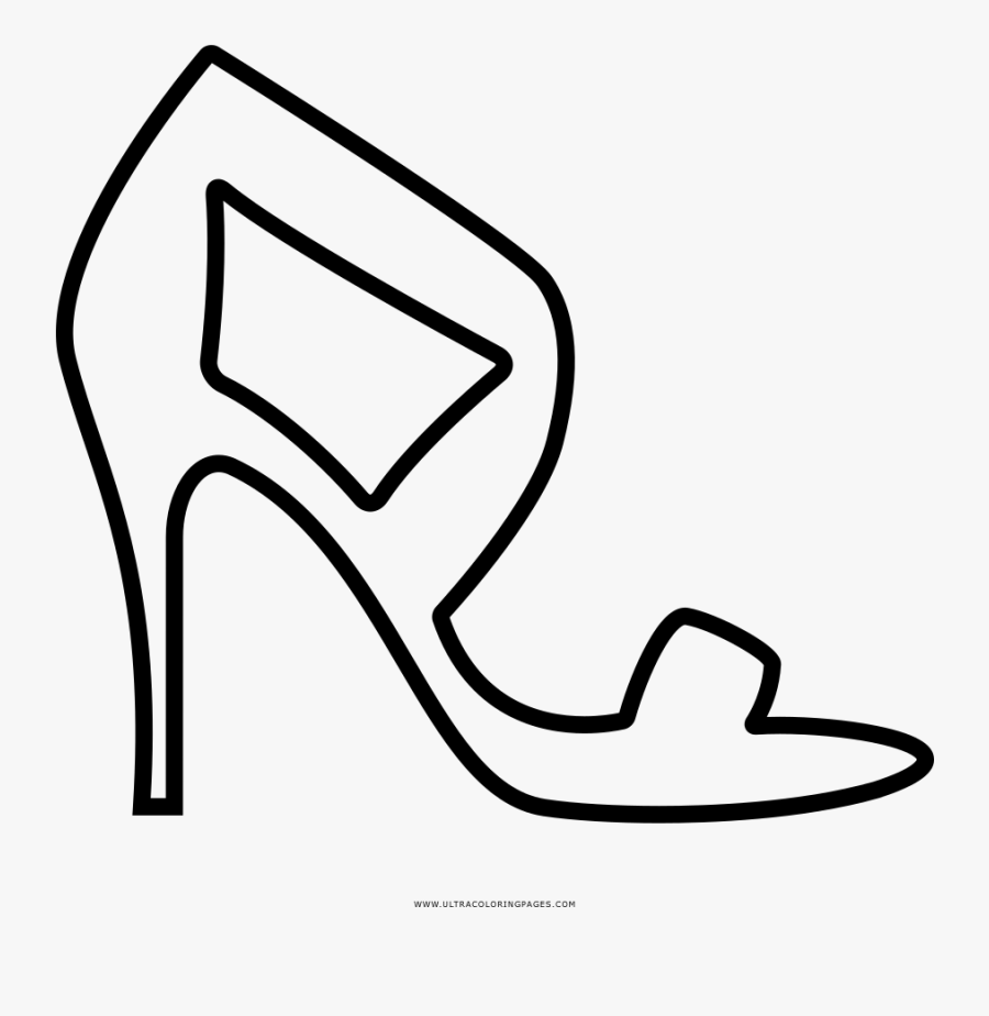 High Heel Coloring Page - Basic Pump, Transparent Clipart