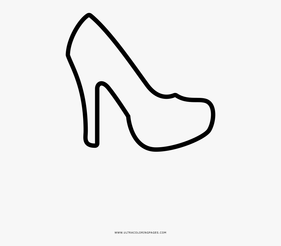 High Heel Coloring Page - Basic Pump, Transparent Clipart