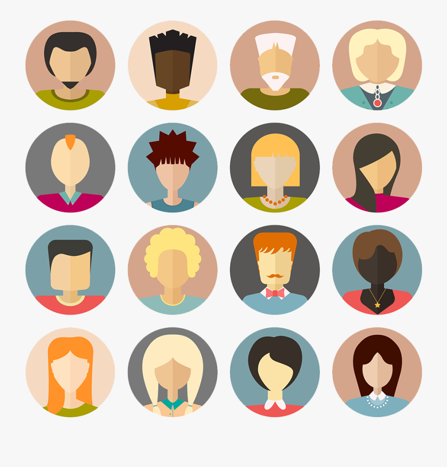 Flat People Icons, Transparent Clipart