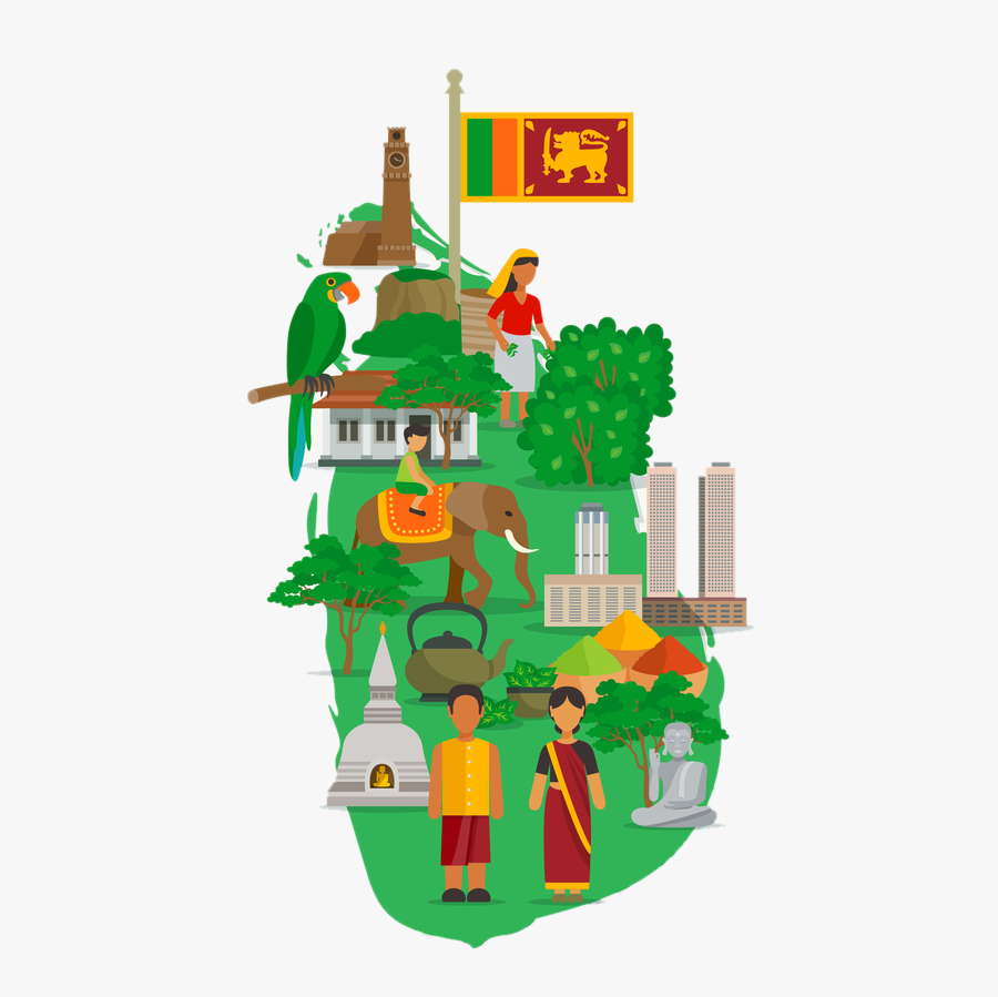 Sri Lanka Flag And Map, Transparent Clipart