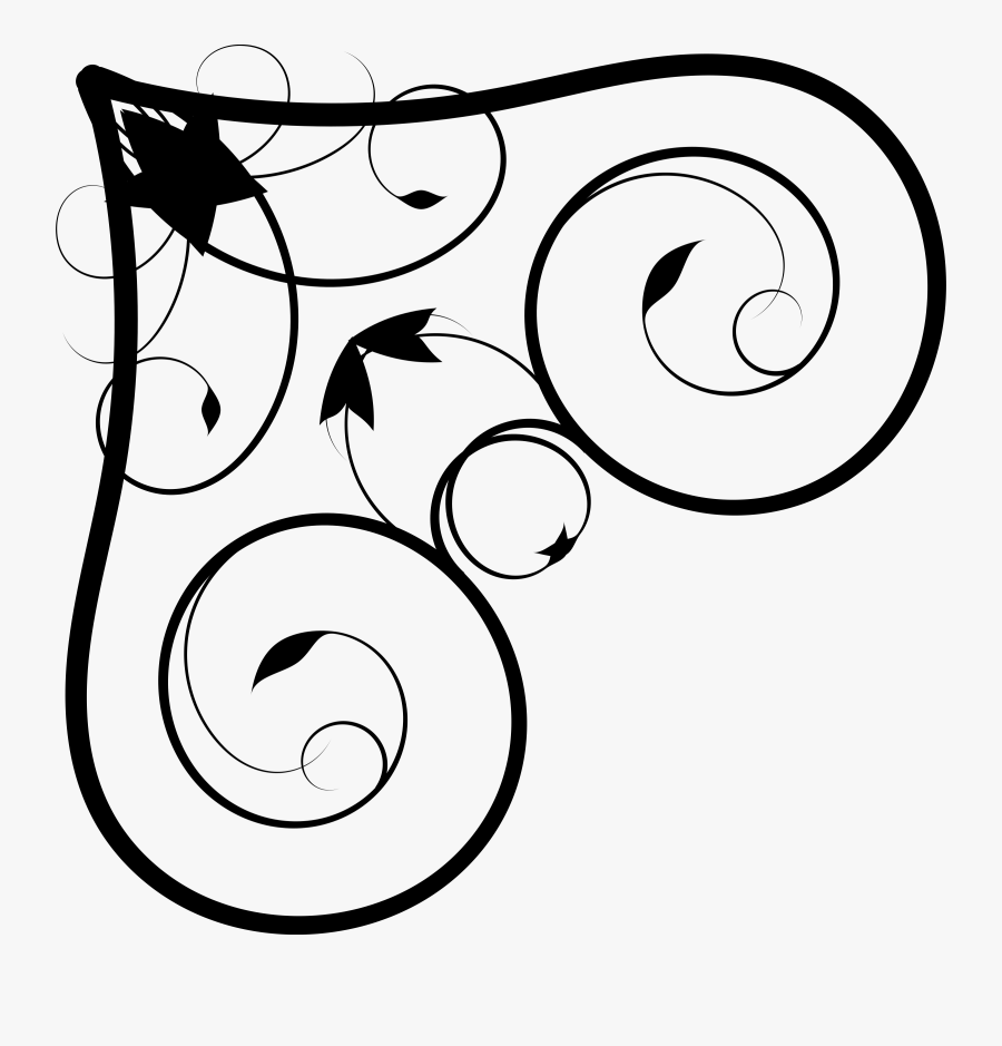 19 Corner Flourish Graphic Transparent Download Huge - Corner Flourish Clipart, Transparent Clipart