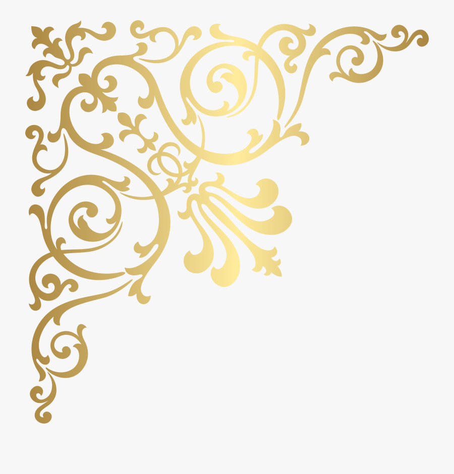 Gold Corner Transparent Png Clip Art, Transparent Clipart