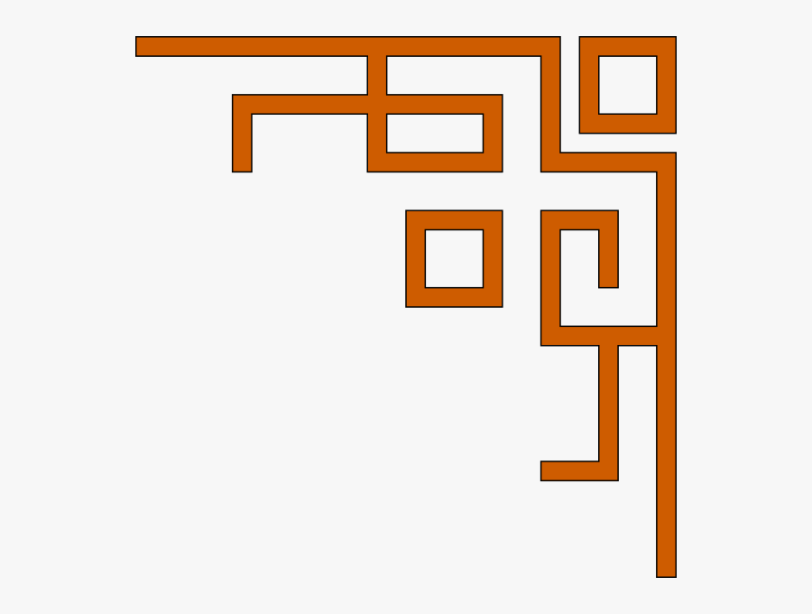 Top Right Corner Svg Clip Arts - Chinese Border Clip Art, Transparent Clipart