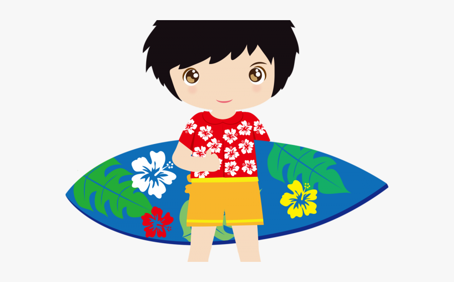 Surfing Clipart Pool Party - Hawaiian Boy Clipart, Transparent Clipart