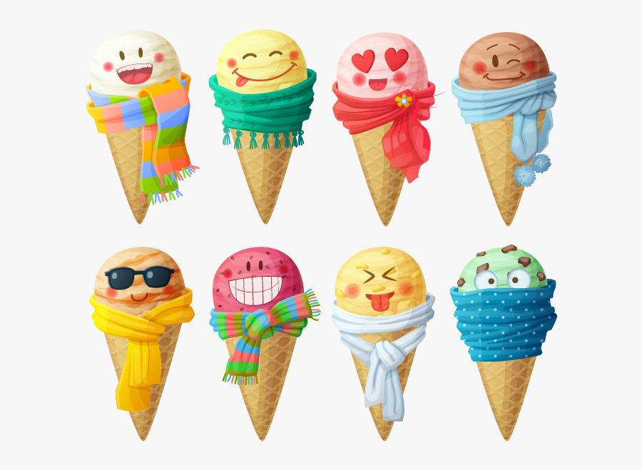Ice Cream Coin Bag Wallet Zipper Bag - Ice Cream Icon Faces, Transparent Clipart
