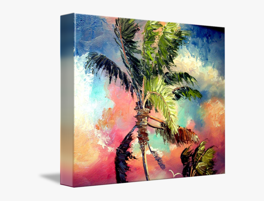 Clip Art Pallet Knife Painting - Palette Knife Painting Palm Tree, Transparent Clipart