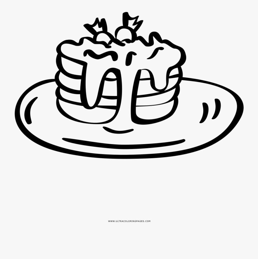 Pancakes Coloring Page, Transparent Clipart