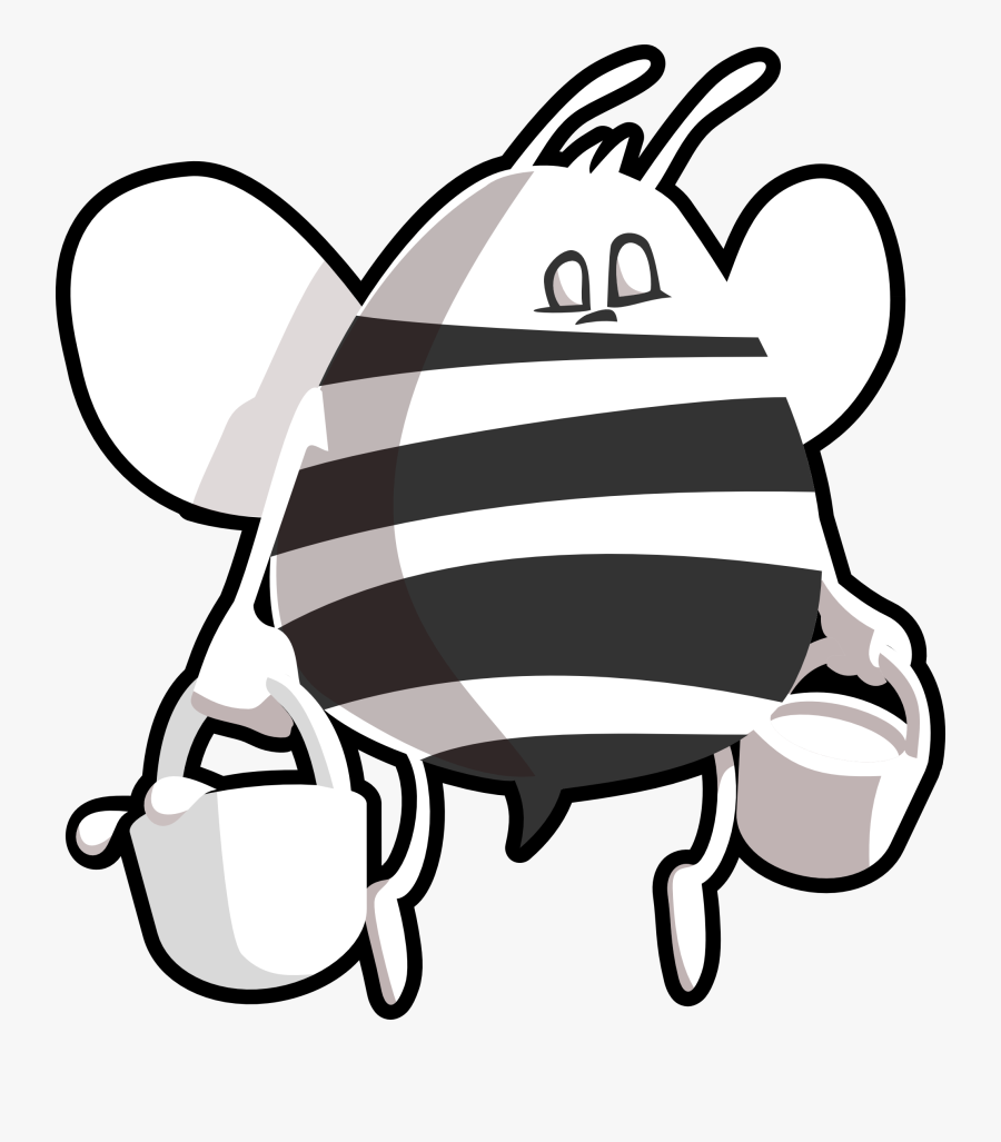 Bee Normal Black White Line Tzunghaor 555px - Bilder Honig Clipart, Transparent Clipart