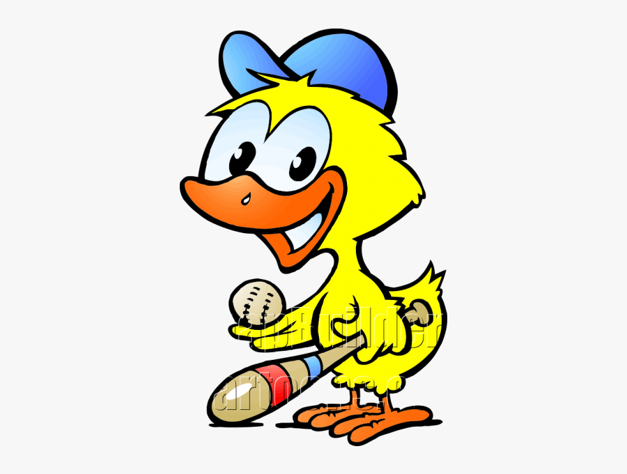 Chicken Baseball Player - Animal Playing Baseball Cartoon, Transparent Clipart