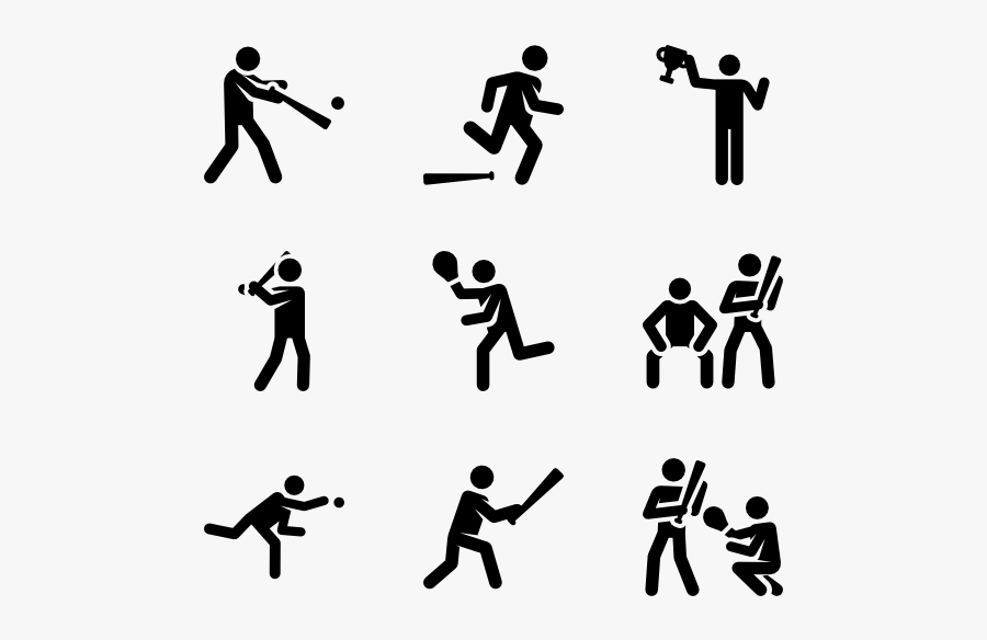 Baseball - Baseball Icons Player Throwing, Transparent Clipart