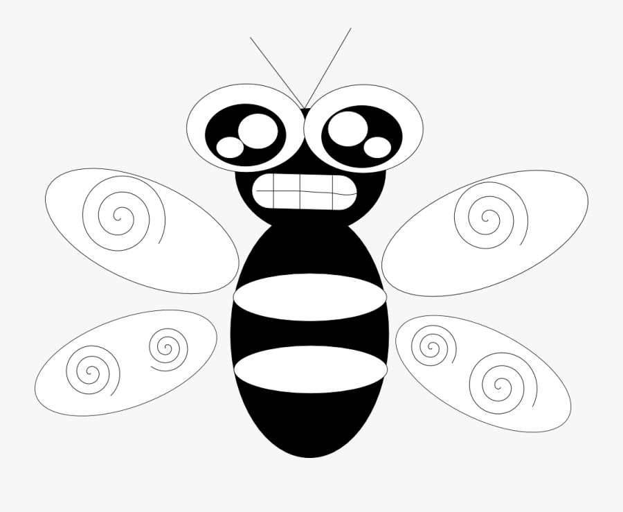 Net » Clip Art » Bee 4 Black White Line Art Svg - Clip Art, Transparent Clipart