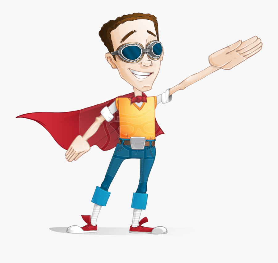 Boy With Superhero Cape Cartoon Vector Character Aka - Superhero Victor, Transparent Clipart