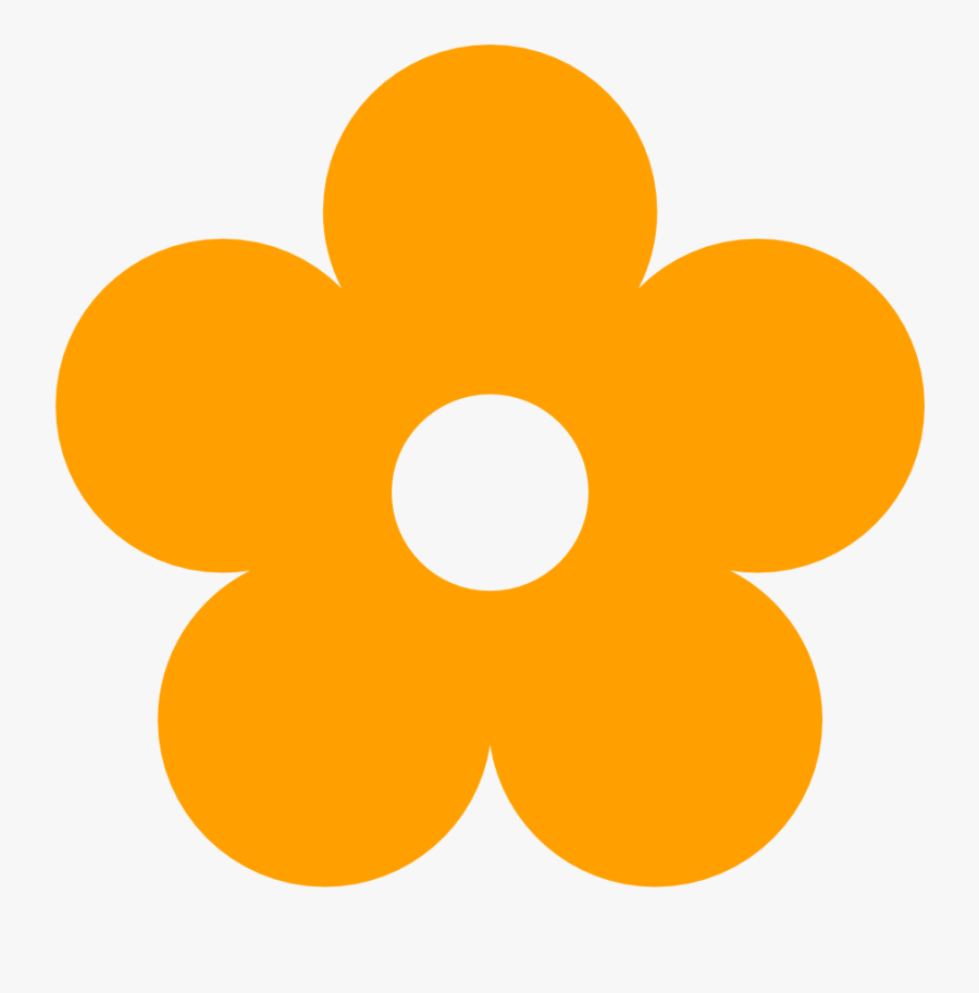 Orange Flower Clipart Kid Art - Transparent Background Flower Clipart, Transparent Clipart