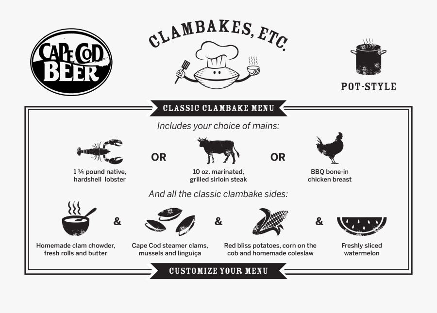 Cape Cod Beer Clambakes Etc Menu - Cape Cod Red - Cape Cod Beer, Transparent Clipart