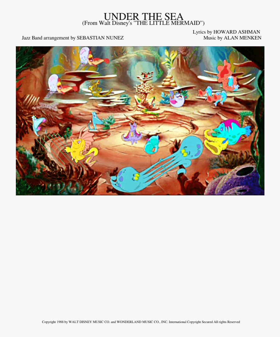 Hd Under The Sea Jazz Band - Sebastian's Band In Little Mermaid, Transparent Clipart