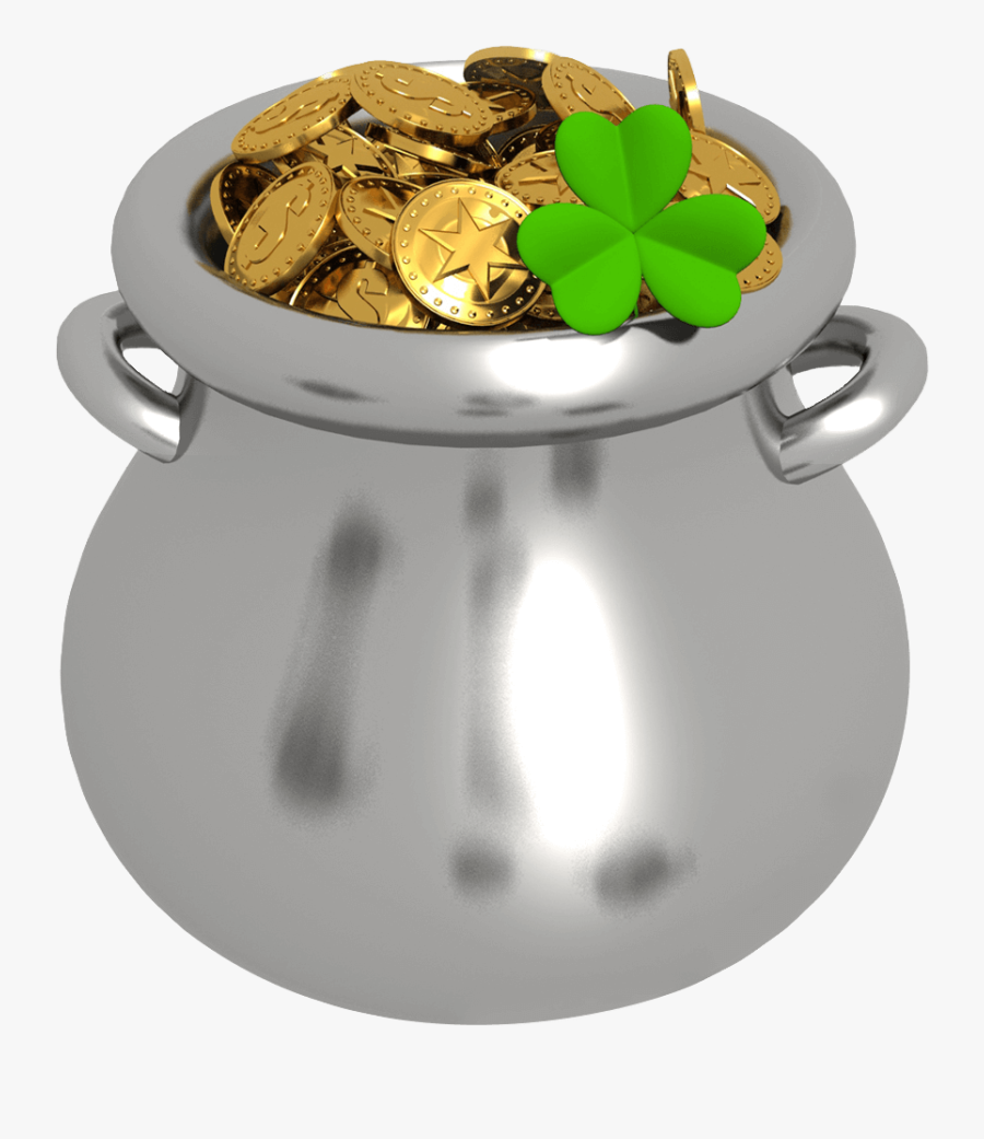 Pot Of Gold With Shamrock Png Clipart - Transparent Background Free Pot .....