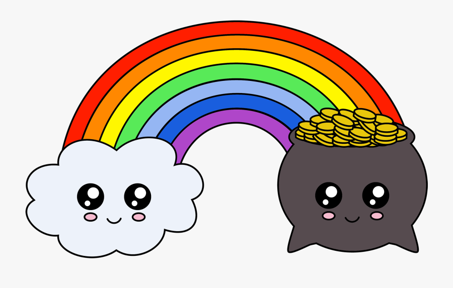 Cute Leprechaundownload Now Cute Rainbow And Pot Of - Clip Art Cute Rainbow, Transparent Clipart