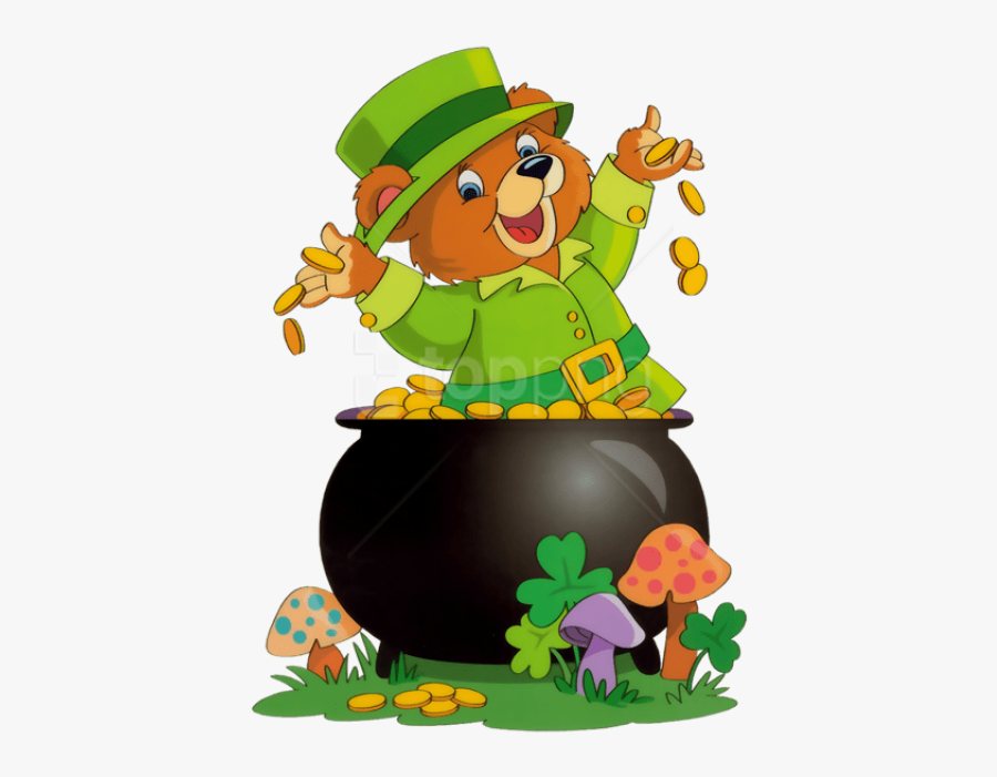 St Patricks Day Bear, Transparent Clipart