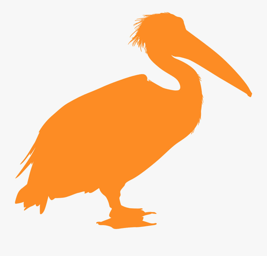Red Pelican Silhouette, Transparent Clipart
