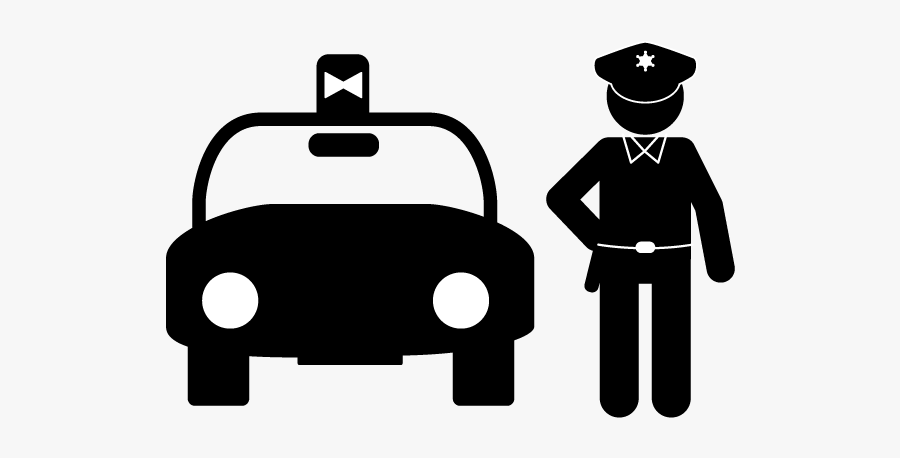 Patrol Car - Police Officer Pictogram, Transparent Clipart