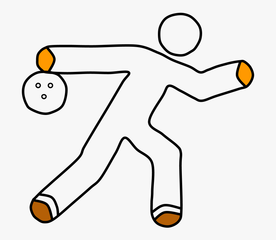 Bowler, Bowling Ball - Line Art, Transparent Clipart