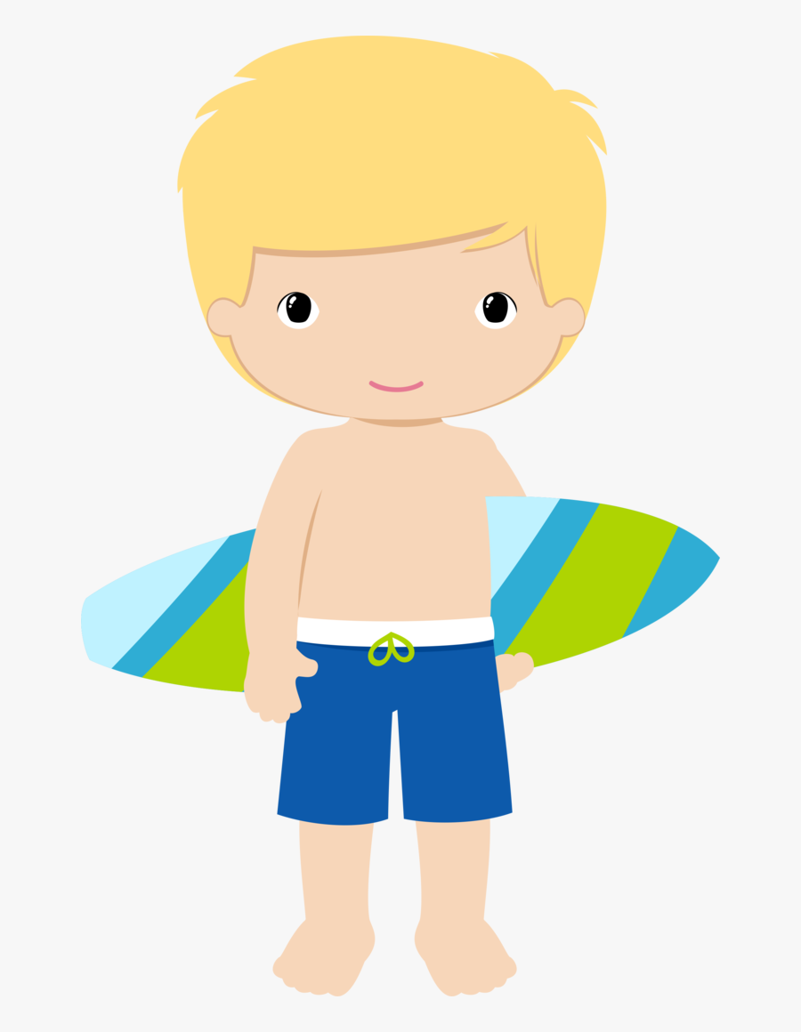 Praia * Piscina - Cartoon Boy Beach Png, Transparent Clipart